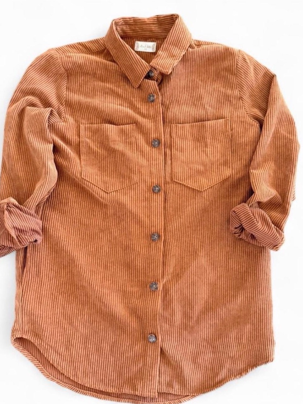 Altar'd State Rust Corduroy Button-Down Shirt
